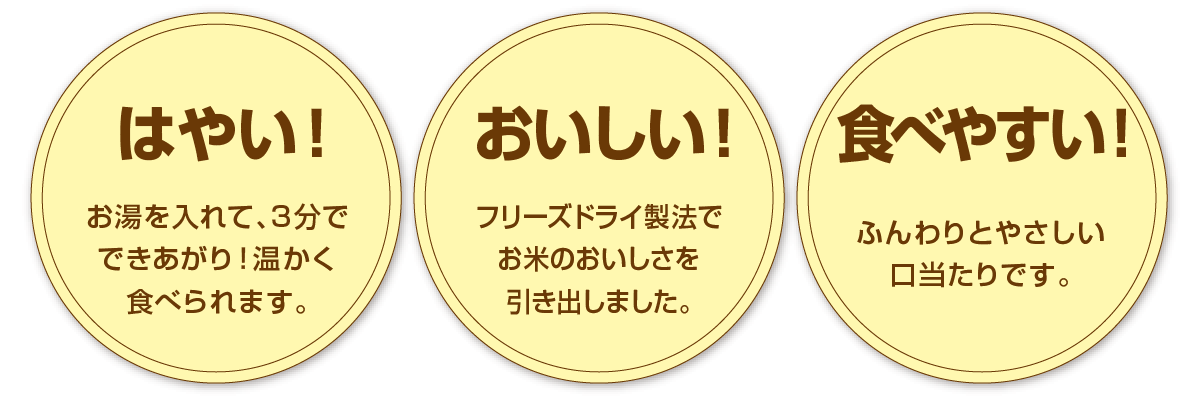 速い！　おいしい！　食べやすい！