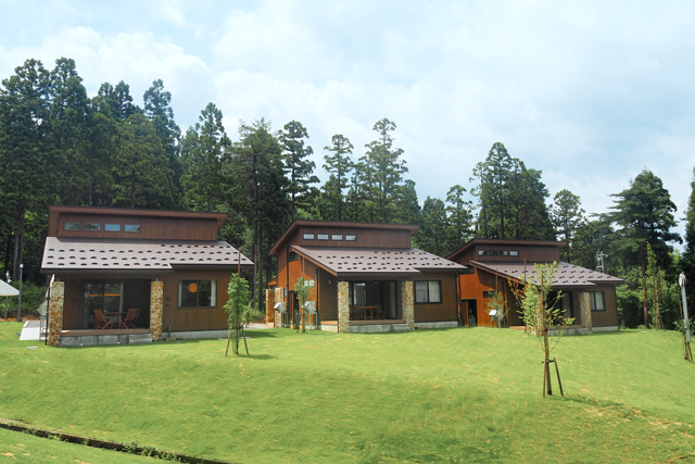 コテージ3棟の外観