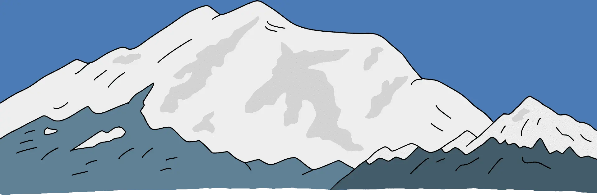 雪化粧の山の絵