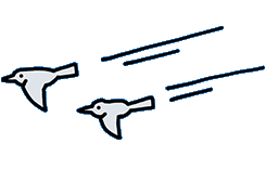 空を飛んでいる鳥の絵