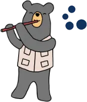 モンタくんが笛を吹いている絵