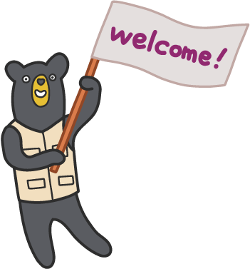 旗を振っているモンタくん