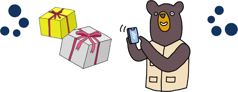 モンタくんがプレゼントに応募している絵