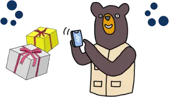 モンタくんがプレゼントに応募している絵