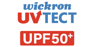 ウイックロンUVテクトとUPF50+のロゴ