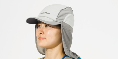 キャップと日除け布の着用例写真