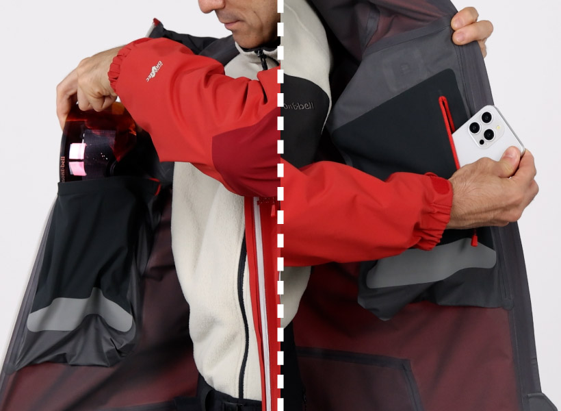 パワーメッシュの内ポケットを２カ所に備える。