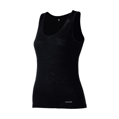 黒のスーパーメリノウール L.W.タンクトップ Women's